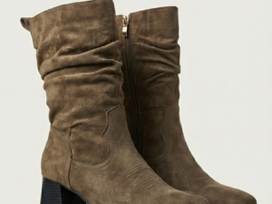 Botas de Media Caña Arrugada (Slouchy) Color Taupe