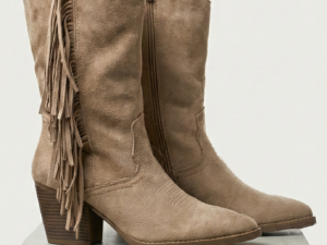 Botas Cowboy de Antelina Marrón con Flecos