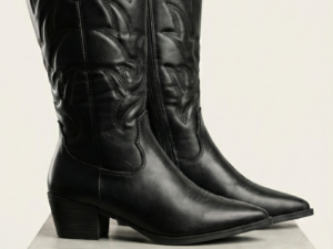 Botas Cowboy Negras de Caña Alta con Bordados