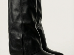 Botas de Caña Alta "Gaiter" Negras Efecto Piel