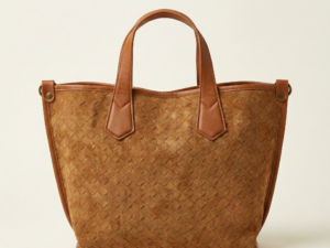 Bolso Tote "Woven Suede": Efecto Trenzado y Toque Artesanal Camel