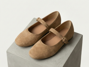 Merceditas Camel Clásicas ‘Velvet Touch’ con Hebilla Dorada