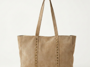 Shopper Vertical Casual con Detalles Rockeros Beige