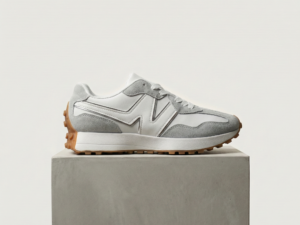 Sneakers Estilo 70s - Modelo "Track" Blanco/Gris