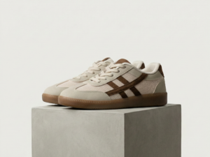 Sneakers Retro "Cream & Brown