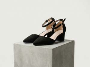Stilettos de Acabado Aterciopelado con Tacón Bloque Negro